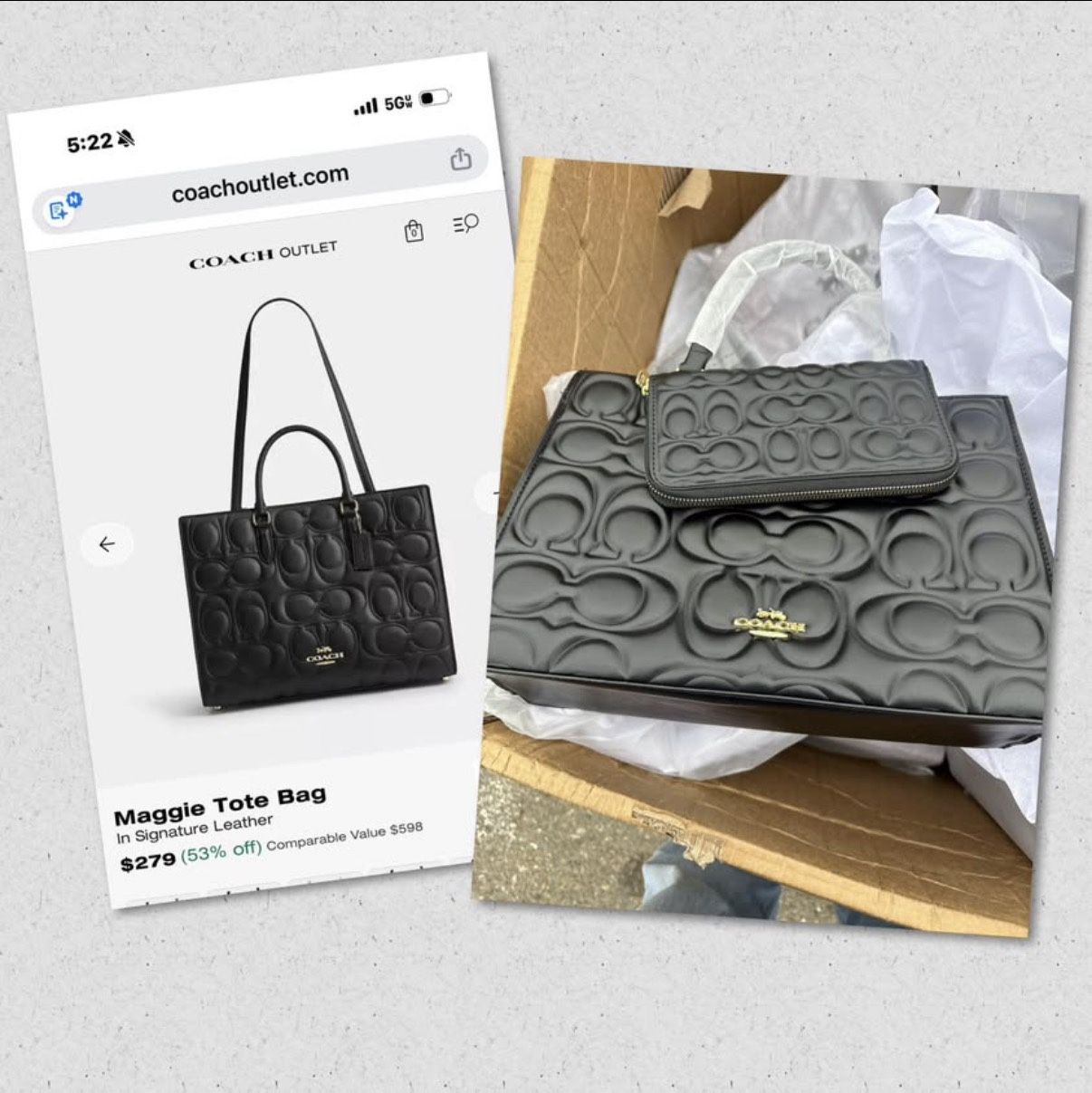 Maggie Tote Bag In Signature Leather