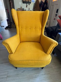 IKEA wingback chair - yellow