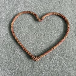 made from rattan 8.5” heart shaped decorative piece made from rattan