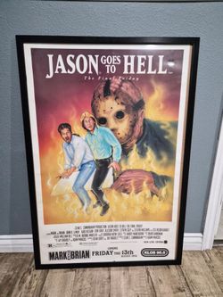 RARE 1993 Jason Goes To Hell Promo Movie Poster - Mark & Brian KLOS 95.5 Variant - EXCELLENT ConditionDescription:Up for sale is an incredibly rare, v