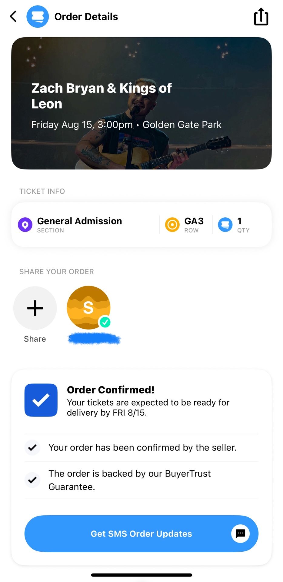 Zach Bryan Concert Ticket