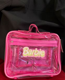 Barbie X Forever 21 Mattel Clear Pink Makeup Jewelry Hanging Bag Organizer NWT
