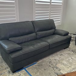 Leather Sofa And Chair with Ottoman 
