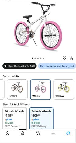 Dynacraft BMX-Style Kids Bike 24-Inch White
