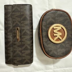 MK  large wallet and Make Up Bag
