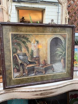 Beautiful Art in Glass bamboo style frame