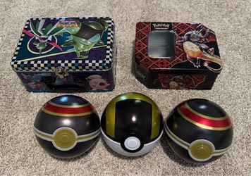 Pokemon balls and tin cases
