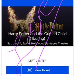 (Please Read Description) Harry Potter and the cursed child touring June 14 at 2 PM