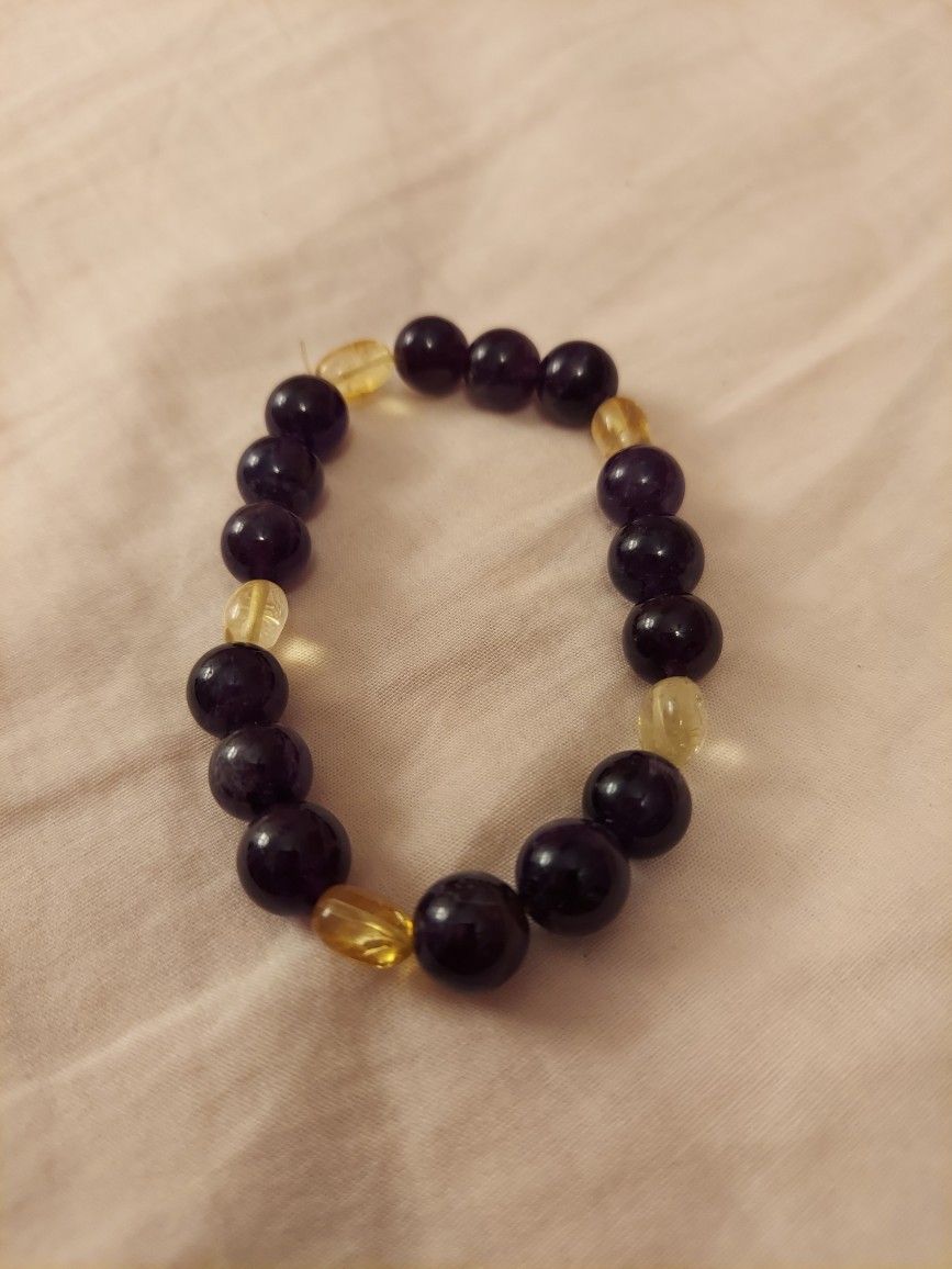 Amethyst And Citrine Stretch Bracelet $5