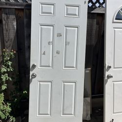 Exterior Steel Door  36 X 80 Painted White