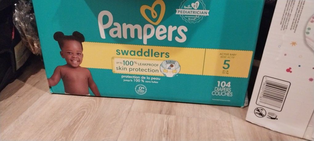 PAMPERS SWADDLERS SIZE 5 $38 