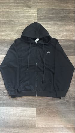 Alo Yoga Black Zip-Up Hoodie