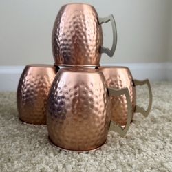 NEW & PACKED Aluminum Hammered Handcrafted Cups( Moscow Mule Mugs set of 4- 19oz) 