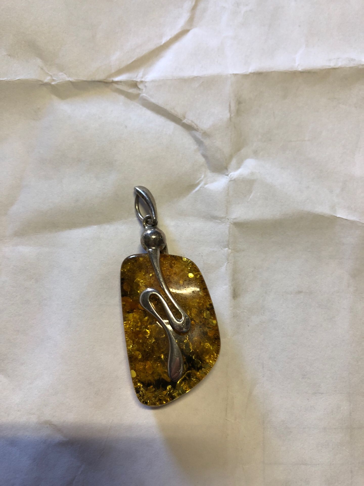 Woman’s Amber and sterling necklace
