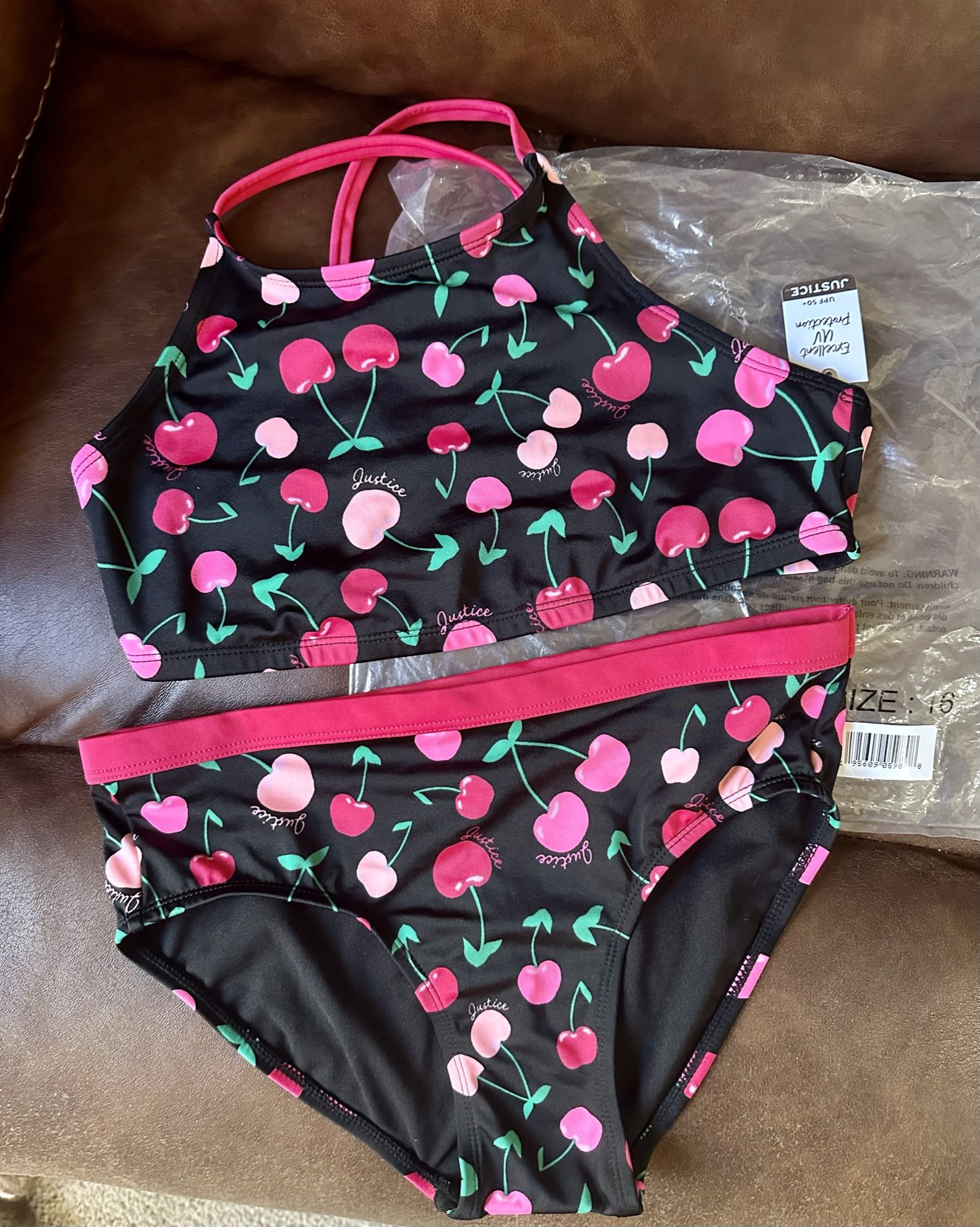 NWT Justice swim suit - Size 16