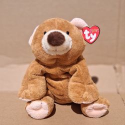 TY Pluffies Brown Bear SLUMBERS Plush 8 Inch