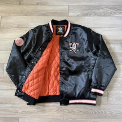 Anaheim Mighty Ducks 30th Anniversary Embroidered Satin Bomber Jacket Size 3XL NWOT