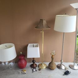 7 Vintage Lamps In Great Condition Working Perfect