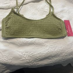 NWT Xhilaration Olive Green Padded Bikini Top