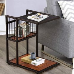 2-Tier Accent C Shape Side/End/Coffee Table 