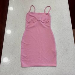 Fairycore Coquette Baby Pink Bodycon Dress Hoco Dance Birthday Dress M
