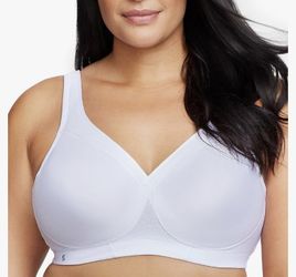 Glamorise 1006 Full Figure MagicLift Seamless Wirefree Sports Bra Size 50H White