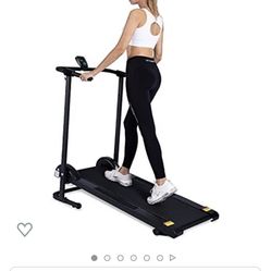 Manual Treadmill Non Electric Treadmill with 10° Incline Small Foldable Treadmill 