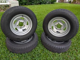 ​5 Total: 13" Trailer Wheels & Tires (ST175/80R13) – 2023 Date Codes