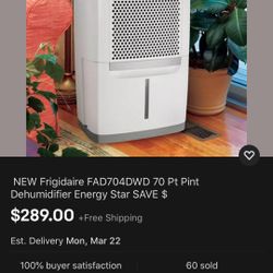 70pt Dehumidifier 