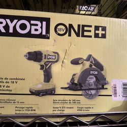 Ryobi 18V Cordless 2-Tool Combo Kit with Drill/Driver, Circular Saw, (2) 1.5 Ah Batteries, and Charger