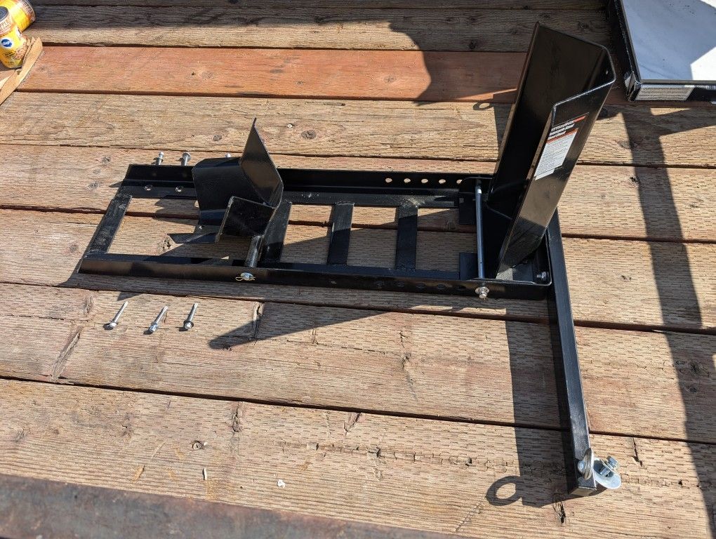 Motorcycle Trailer Wheel Chock: Adjustable Heavy-Duty Steel Motorcycle Stand Wheel Tire Chock for 16"-25" Off-Road and Standard Motorcycles, Upright 1