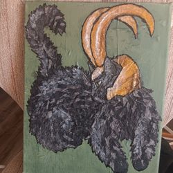 Loki Cat Fabric Art