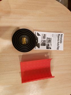 Retractable Magnetic Parts Tray w/box, manual, and Small Red Rubber mat