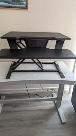 Black Two-Tier Standing Desk Converter