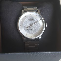 Authentic Coach Grand Silver Crystal Women's Watch