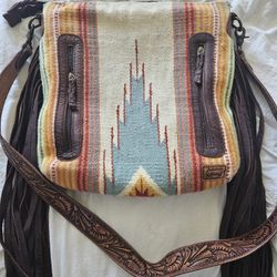 Purse American Darling Aztec and Fringe Cross Body