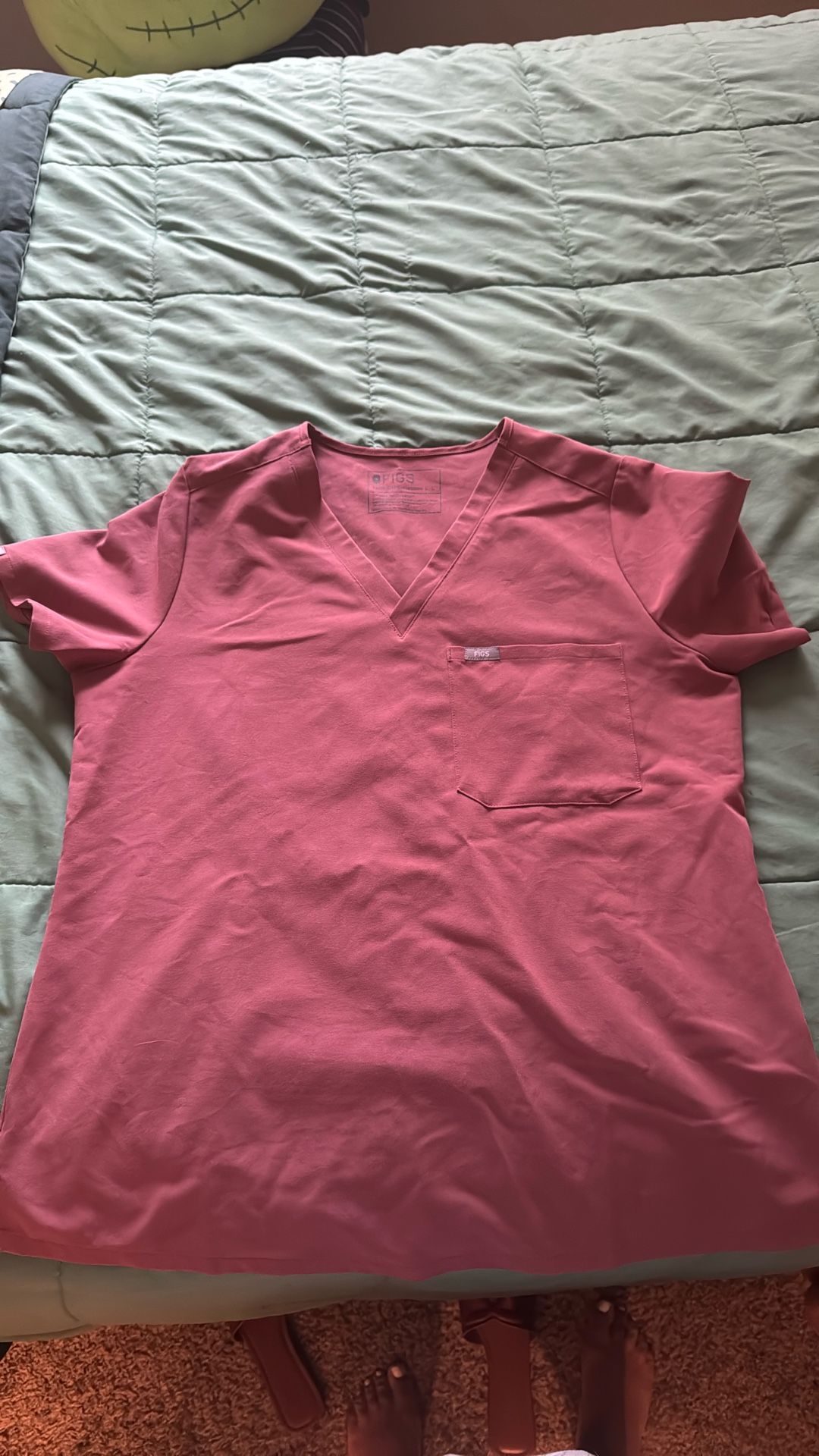 Figs Scrubs Top And High Waisted Jogger- Large