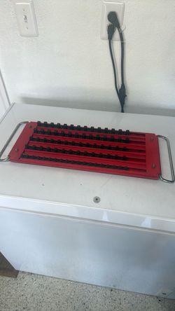 Red Socket Organizer Tray with Handles