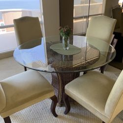 Glass Dining table 4 Chairs