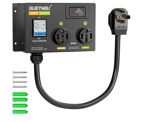 Guetneu NEMA 14-50R (4 Prong) Dryer Splitter, NEMA 14-30 to 14-50 Auto Switch,240V 240V Dryer Splitter, 24A Max., NEMA 14-30 to 14-50 Auto Switch for 