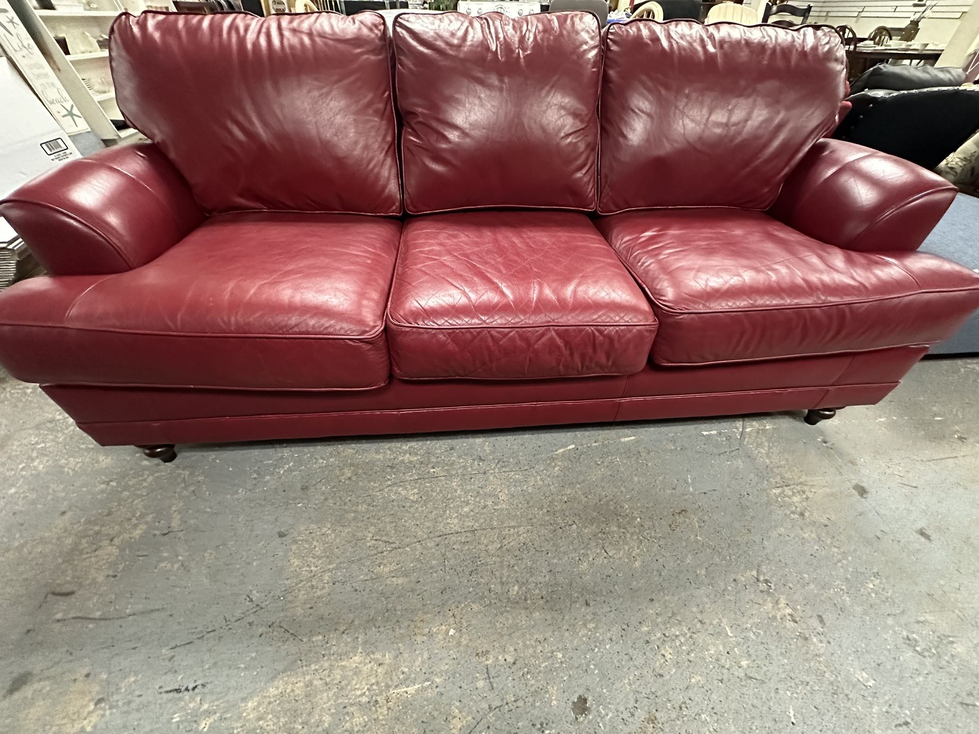 Red Leather Kincaid Couch