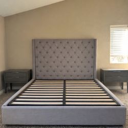 cal king upholstered bed frame