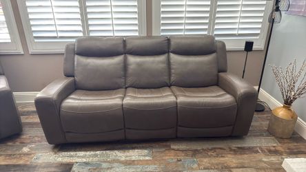 Recliner leather sofa