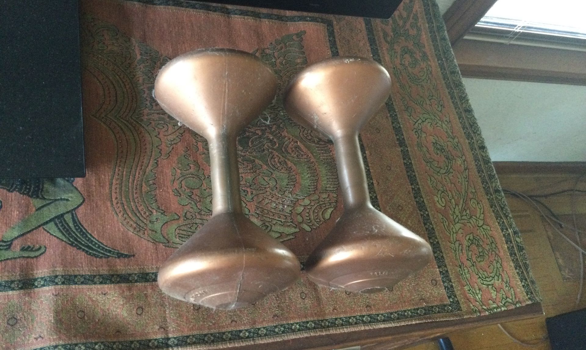 TWO “ORBATRON” 8 lb. dumbbells $10