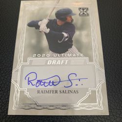 Raimfer Salinas 2020 Leaf Ultimate Draft Rookie Baseball Card Certified Autograph 