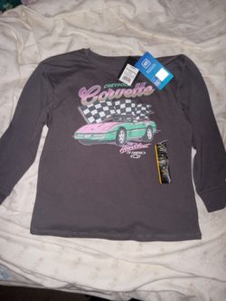 GM Chevrolet Corvette T Shirt Size S 6/7 Long Sleeve Oversized 