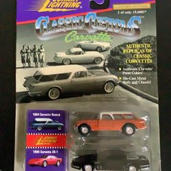 Johnny Lightning Classic Customs Corvette - '54 Corvette Nomad '95 Corvette ZR-1