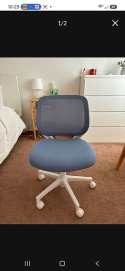 ikea adjastable computer chair blue