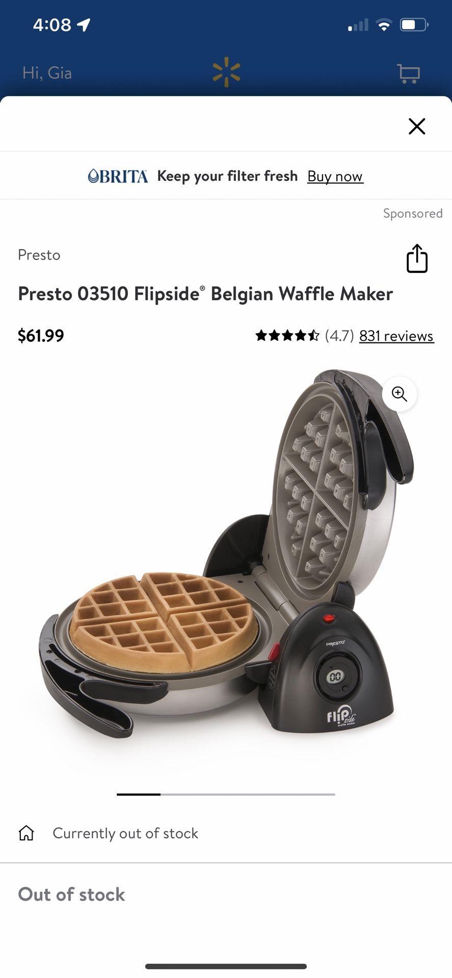 Presto, flip, waffle maker