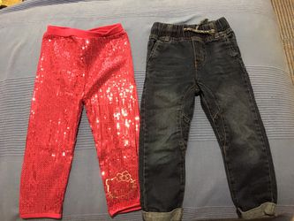 Size 4t jeans and hello kitty sequin pants